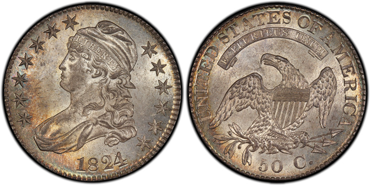 1824/1 Capped Bust Half Dollar. O-101. MS-65 (PCGS).